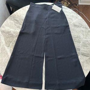 COS black crepe high waist midi skirt with thigh middle slit